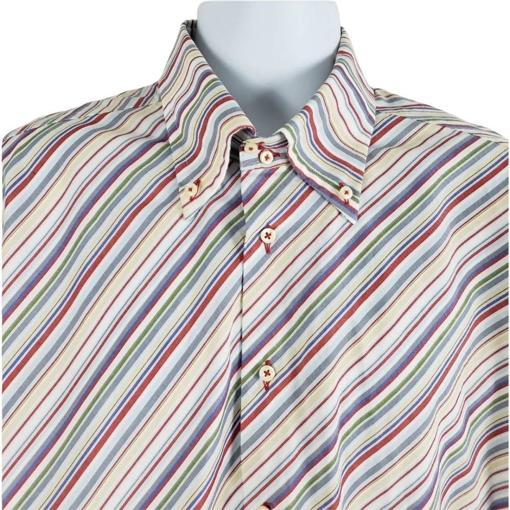 Caliban Italian Button Down Dress Shirt Multicolor  XL